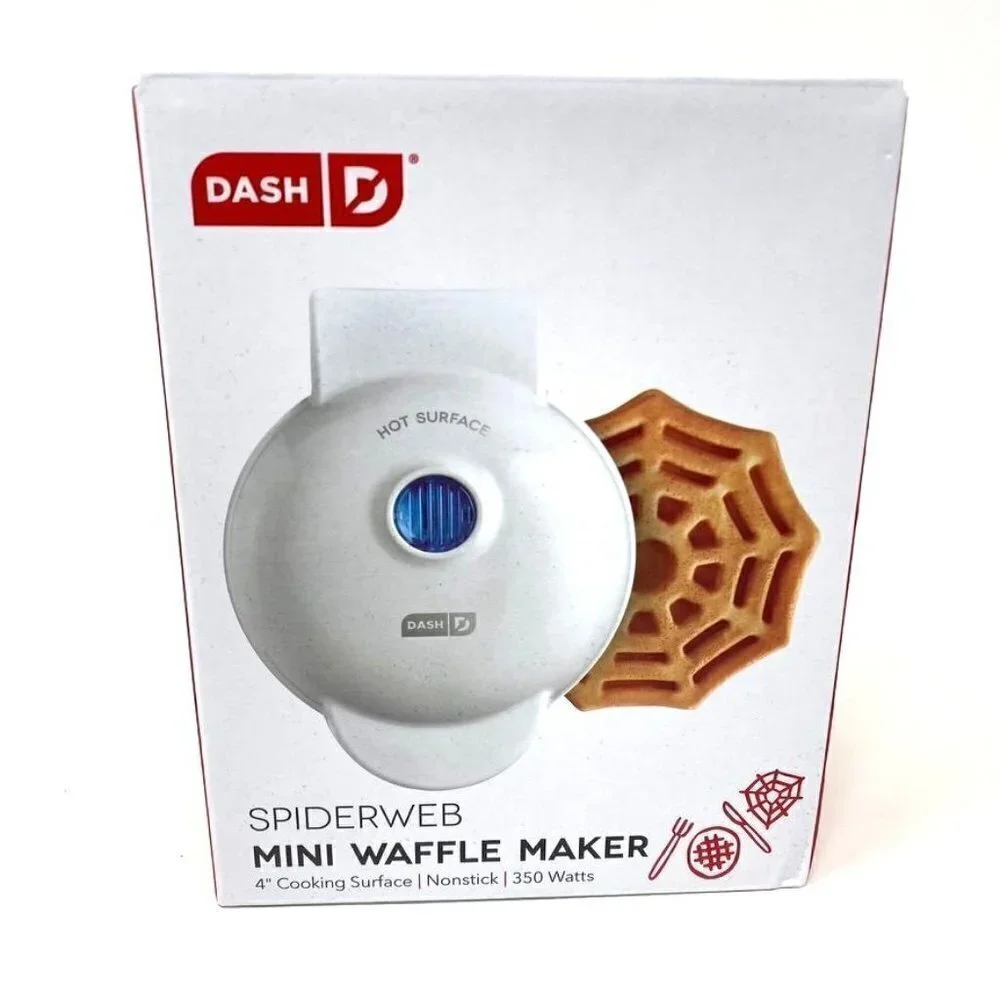 Dash Spiderweb Mini Waffle Maker Halloween Treats Breakfast Party Spider